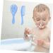 Newborn Baby Hair Brush & Comb Set - Soft Infant Scalp Massage Brushes in Blue - Size 1 - Buy Online on GoSupps.com