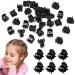 VEGCOO 60 Pcs Mini Hair Clips Plastic Hair Claw Clips Pins Clamps for Girls and Women Black Claws