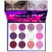 Mysense Glitter Eyeshadow Palette  12 Colors Purple Pink Eye Shadow Makeup Pressed Glitter Shimmer Matte Eyeshadow Pallets  Halloween Christmas Costume Face Paint Cosplay Makeup for Women Girls