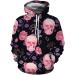 Bigfanshu Women's Tops 3D Halloween Print Long Sleeves Hooded Pullover Sweatshirt Blouse Black - Buy Online on GoSupps.com