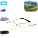 Outfany Intellireaders Titanium Progressive Far and near Dual-Use Reading Glasses Multifocus Reading for women and men Gold 2.0x