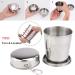 Portable Stainless Steel Collapsible Cup with Keychain - 240ML | BPA-Free Silicone | Ideal for Travel, Hiking, Camping, Picnic - Water Coffee Tea Snacks - Buy Online on GoSupps.com