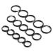 FEGVE Titanium Key Rings Split Rings  Non Magnetic Small Keyrings  Jump Rings for Necklaces  Keys  Jewelry Attachment - 15pcs Mix 10/12/14mm (Black)