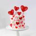 Blumomon Pack of 4 Heart Cake Toppers Red Valentine's Day Cake Topper Picks Mixed Size Happy Valentine's Day Cake Decorations Valentine's Day Wedding Party Bridal Shower Decorations Accessories Valentine's Day 5