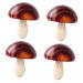 TEHAUX 4pcs Colorful Mushroom Wood Carving Keychains Outdoor Accessories Keychain Pendant Crafts Automatic