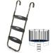 HBTower Trampoline Ladder with Horizontal and Wide Steps, Universal Hook, UV Treated Steel, 220 lbs Capacity Trampoline Accessories for Children Kids Black Gold 3-step