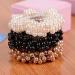 Gemini _ Mall 3pcs Fashion Women Faux Pearl Hair Scrunchies Hair Bands White Black Khaki