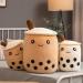 AMOZO Cute Cartoon Boba Milk Tea Plush Doll 50cm - Coffee | Giant Bubble Tea Cup Pillow Gift Toy - Buy Online on GoSupps.com