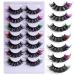 Upgraded 7 Pairs Dramatic Colored Lashes - 14 Colors Eyelashes Mix Wispy Faux Mink Lashes - Fluffy Long False Eyelashes - Reusable D Curl Lash Strips - 2 COLORS - 7color-1 - Buy Online on GoSupps.com