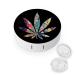 Psychedelic Weed Art Contact Lens Travel Kit Portable Cute Contact Box with Mirror for Daily Outdoor