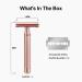 Classic Rose Gold Safety Razor - Heavy Thick Handle Travel Size 10 Blades Included - Old Fashioned Single Edge Razor for a Smooth Shave - Buy Online on GoSupps.com