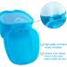 Keedolla Denture Cup Orthodontic Retainer Case Denture Bath Box Dental Mouthguard Case Cleaning with Brush Strainer Basket and Lid Waterproof - Blue - Buy Online on GoSupps.com