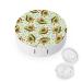 Avocados with Hula Hoops Round Contact Lens Case Print Portable Contact Lens Box Kit with Mirror Cute