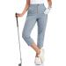 MoFiz Women's Lightweight Capri Pants with Elastic Waist and Pockets - Silver Gray, X-Small - Buy Online on GoSupps.com
