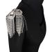 Beaded Diamond Waterdrop Shoulder Patches - Crystal Fringe Tassel Rhinestone Brooches (2pc) | Women's Dress Applique - Buy Online on GoSupps.com