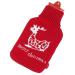 Snoozy hot bottle with soft and cozy cover XXL with 2 liter volume for long -lasting heat 100% natural rubber (Merry Christmas)