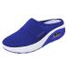 Outdoor Cushion Orthopedic Diabetic Casual Support Shoes Walking with Air Comfort Arch Walking Slip-On Knit Women's Casual Shoes Flats Women Casual Blue 10