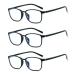 Suertree blue light filter Reading glasses 3 Pack Computer glasses visual aid PC Gaming UV Blue blocked glasses men men 1.5x +1.5 Dioptria (3 Series Pack) Black 3PC