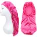 Ladaypoa 2-Piece Long Satin Hair Hood for Women | Silky Sleeping Cap for Long Curly Hair Protection | Extra Big Size Black & Rose Red - Buy Online on GoSupps.com