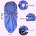 Ladaypoa Long Satin Hair Hood - 2 Pieces Women's Extra Large Silky Sleeping Cap - Black & Blue | Ideal for Hair Protection & Overnight Comfort - Buy Online on GoSupps.com