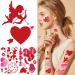 Valentines Temporary Tattoos Sticker Set - 90 Pcs Love Themed Designs for Party Decorations - Cupid Heart, Rose Bouquet, Fake Tattoo Stickers - Ideal for Valentine's Day - Girls, Women, Lover - 8 Sheets - Buy Online on GoSupps.com