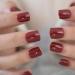 24pcs Burgundy Glossy Short Square False Nails - Perfect Valentine's Day Gift | Solid Color Nail Art for Every Occasion - Buy Online on GoSupps.com