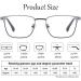 Bezax Blue Light Blocking Reading Glasses for Men - Ultra-Light Alloy Square Frame | Silver +2.00 | Ideal Computer & Business Glasses for Older Adults - Buy Online on GoSupps.com