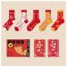 Chinese New Year Red Socks - Embroidered Women's Cotton Good Luck Socks (5 Pairs) in Gift Box - Size 36-44 - Buy Online on GoSupps.com