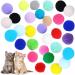 VOVIGGOL 30pcs 3CM 10 Colors Cat Toy Balls Soft Kitten Pompom Toys Indoor Cats Interactive Play Quiet Ball Cat Balls for Crafts DIY Creative Crafts Decorations 30pcs Cat Balls Quiet