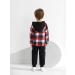 Naiyafly Toddler Boys Red Plaid Hoodie & Pants Set | Kids Outfit 5-6 Years - Buy Online on GoSupps.com