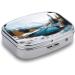 Pill Box Winter Mountains - 2 Compartment Decorative Metal Organizer for Travel | Portable Snow Scene Medicine Case - Buy Online on GoSupps.com