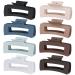 4.1 Inch Large Hair Claw Clips 8 Pcs Rectangle Hair Clips Big Hair Clips for Thick Hair Nonslip Rectangular Hair Clips Acrylic Banana Jaw Clips Hair Accessories for Women and Girls (Blue Brown) Colorful