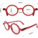 Moley London Transparent Red Reading Glasses 2.5x | Round Cool Readers with Spring Hinges | Stylish Men's Women's Unisex Eyewear - Buy Online on GoSupps.com