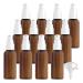 ZEOABSY 12 Pieces 50 ml Brown Lotion Bottles with White Pump 50ml Empty PET Plastic Lotion Pump Bottle Cosmetic Gel Travel Container for Cosmetic Make up Cleaning + 2 x Funnel Brown 50ml