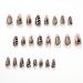 Justotry 24-Piece Swirl Almond Nails - Animal Patterns Black French Press On Nails Oval Artificial Fake Fingernails for Women - Buy Online on GoSupps.com