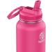 Takeya Pickleball Insulated Water Bottle 32oz with Straw Lid - Backspin Pink - Buy Online on GoSupps.com