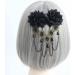 Prosy Halloween Tassel Black Flower Gothic Bead Headwear Top Masquerade Headdress Cosplay Hair Clip Hair Accessories for Women and Girls - Buy Online on GoSupps.com