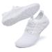 Racqua Men's Women's Water Shoes Quick Dry Aqua Shoes Lightweight Barefoot Swim Beach Shoes 8 Women/7 Men Hd131-white