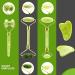 Jade Roller & Gua Sha Set - 4 in 1 Facial Massage Tools for Neck Eyes & Body - Reduce Fine Lines & Wrinkles - Buy Online on GoSupps.com