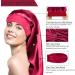 2 Pcs Long Silky Satin Sleep Bonnet Set for Curly Hair, Dreadlocks & Braids - Black+Wine Red - Buy Online on GoSupps.com