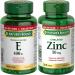 Nature's Bounty Vitamin E Pills And Supplement Helps Maintain Health 400Iu 200 Softgels & Chelated Zinc 50mg Supports Immune Function and Maintain Body's Ability Vitamin+ Value-Size