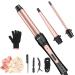 JAETON 3 in 1 Curling Wand Iron Hair Curling Wand Set Include 0.75-1"Conical Curling Iron 1.25"Large and 0.35"Thin Curling Wand Interchangeable Ceramic Barrel Hair Curler Set for Short & Long Hair Small-1