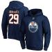 Fanatics Leon Draisaitl #29 Edmonton Oilers Iconic Player NHL Hoodie Navy M Blue