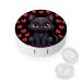 Black Cat in Love Contact Lens Case with Mirror Portable Cute Eye Contact Lens Box Travel Kit style