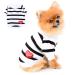 Paidful Striped dog shirt for small medium-sized dogs cat girls boys vest t-shirts with red heart breathable tank tops puppies chihuahua yorkie clothing pet summer go outdoors m: back: 35cm/14 " breast: 44cm/17"