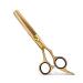 Hair Thinning Scissors Cutting Teeth Shears Professional Barber ULG Hairdressing Texturizing Salon Razor Edge Scissor Japanese Stainless Steel with Detachable Finger Ring 6.5 inch, Gold