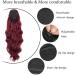 YEESHEDO Wine Red Long Wavy 24 Drawstring Ponytail Hair Extension - Clip-in Curly Synthetic Hairpiece for Women - Buy Online on GoSupps.com