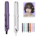 2-in-1 Mini Curling Wand & Flat Iron Hair Straightener Mini Dual Purpose Curling Iron Mini Curling Iron for Short Hair Portable Travel Curling Wand & Straightening Iron (2Pcs-B)