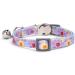 Moonpet Personalized Cat Necklace - Custom Name & Phone Number Safety Closure & Bell - Purple Flower Design - Buy Online on GoSupps.com