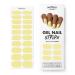 MOYOU LONDON Semi Cured Gel Nail Wraps 20 Pcs Gel Nail Polish Strips for Salon-Quality Manicure Set with Nail File & Wooden Cuticle Stick (UV/LED Lamp Required) - yellow macaroon